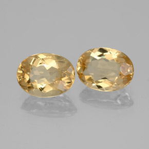 캐럿 천연 옐로우 골든 베릴 보석, 타원형 컷, 8.2×6.1 mm, VS