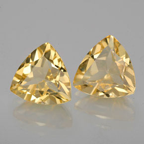 캐럿 천연 옐로우 골든 베릴 보석, 트릴리언, 8×7.9 mm, VVS
