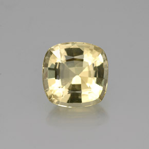 1.27캐럿 천연 옐로우 골든 베릴, 쿠션 컷, 7.1×7 mm, VS