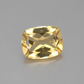 1.81캐럿 천연 옐로우 골든 베릴, 쿠션 컷, 8.9×7.1 mm, VS