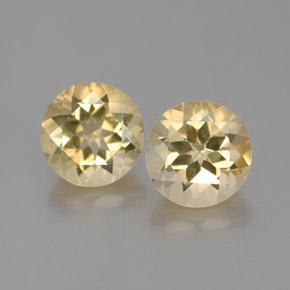 캐럿 천연 옐로우 골든 베릴 보석, 라운드 컷, 7.09 mm, VVS-VS