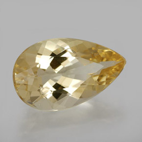 2.98캐럿 천연 옐로우 골든 베릴, 배 모양, 12.8×7.9 mm, VVS