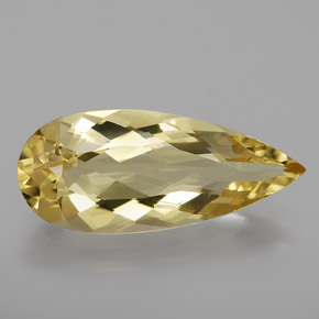 2.92캐럿 천연 옐로우 골든 베릴, 배 모양, 16.6×7.2 mm, VVS