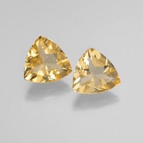 캐럿 천연 옐로우 골든 베릴 보석, 트릴리언, 8.3×8.1 mm, VVS