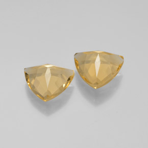 캐럿 천연 옐로우 골든 베릴 보석, 트릴리언, 8.3×8.1 mm, VVS