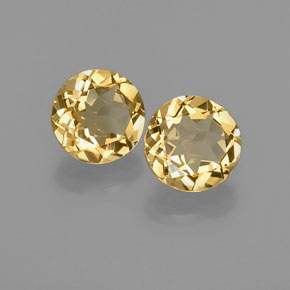 캐럿 천연 노란색 골든 베릴 보석, 라운드 컷, VVS-VS