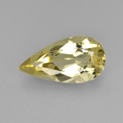 1.94캐럿 천연 미디엄 옐로우 골든 베릴, 배 모양, 12.8×6.9 mm, VVS