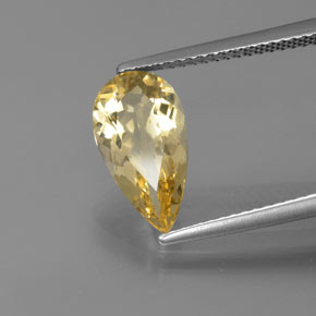 2.13캐럿 천연 옐로우 골든 베릴, 배 모양, 13.2×7 mm, VVS