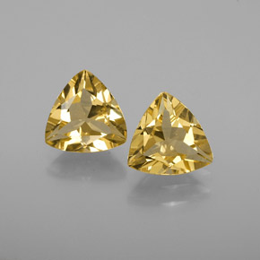캐럿 천연 옐로우 골든 베릴 보석, 트릴리언, 8.1×7.8 mm, VVS-VS