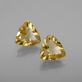 캐럿 천연 옐로우 골든 베릴 보석, 트릴리언, 8.2×7.8 mm, VVS-VS