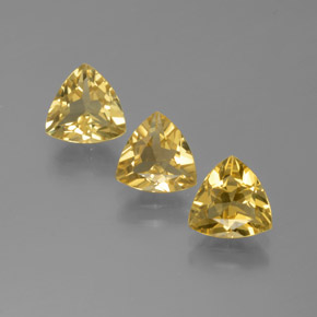 캐럿 천연 옐로우 골든 베릴 보석, 트릴리언, 7.1×6.9 mm, VVS-VS