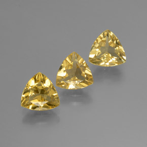 캐럿 천연 옐로우 골든 베릴 보석, 트릴리언, 7.1×6.9 mm, VVS-VS
