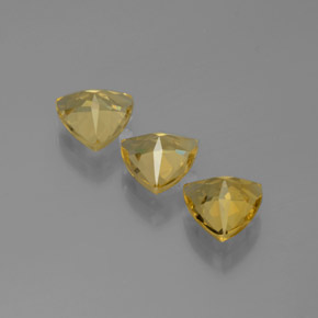 캐럿 천연 옐로우 골든 베릴 보석, 트릴리언, 7.1×6.9 mm, VVS-VS