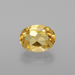 1.27캐럿 천연 옐로우 골든 베릴, 타원형 컷, 8×6.1 mm, VVS-VS
