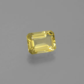 1.38캐럿 천연 옐로우 골든 베릴, 에메랄드 컷, 8×6.1 mm, VVS-VS