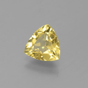 0.86캐럿 천연 옐로우 골든 베릴, 트릴리언, 6.8×6.8 mm, VVS-VS