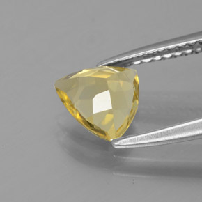 0.86캐럿 천연 옐로우 골든 베릴, 트릴리언, 6.8×6.8 mm, VVS-VS