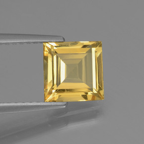 1.33캐럿 천연 골든 옐로우 골든 베릴, 스퀘어, 6.9×6.8 mm, VVS-VS