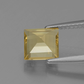 1.33캐럿 천연 골든 옐로우 골든 베릴, 스퀘어, 6.9×6.8 mm, VVS-VS