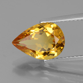 2.33캐럿 천연 골든 옐로우 골든 베릴, 배 모양, 11.3×7.9 mm, VVS-VS