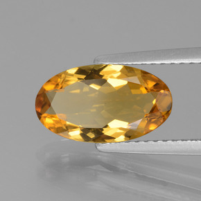 1.96캐럿 천연 골든 옐로우 골든 베릴, 타원형 컷, 12.3×7 mm, VVS-VS