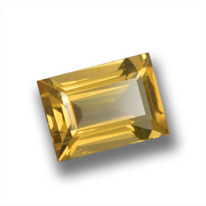 0.90캐럿 천연 옐로우 골든 베릴, 바게트, 7.2×5 mm, VVS-VS