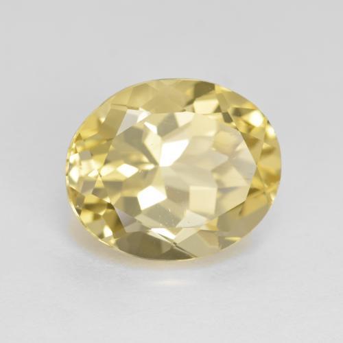 5.20캐럿 천연 라이트 옐로우 골든 베릴, 타원형 컷, 12.1×10 mm, VVS-VS