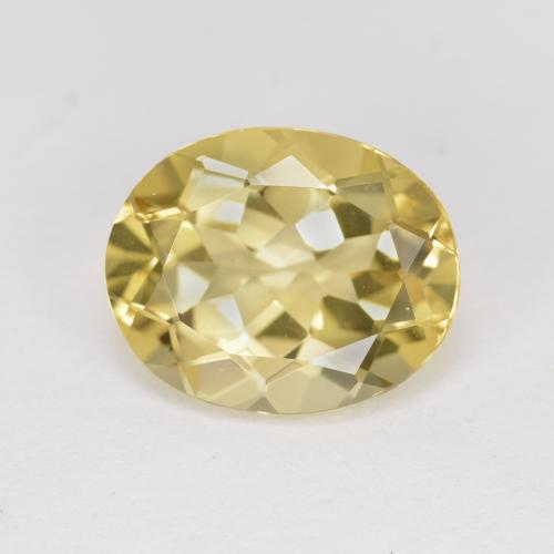 4.30캐럿 천연 라이트 골드 골든 베릴, 타원형 컷, 12.3×9.9 mm, VVS