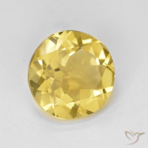 3.10캐럿 천연 따뜻한 노란색 골든 베릴, 라운드 컷, 10.18 mm, VVS-VS
