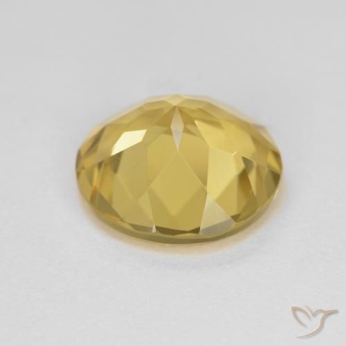 3.10캐럿 천연 따뜻한 노란색 골든 베릴, 라운드 컷, 10.18 mm, VVS-VS
