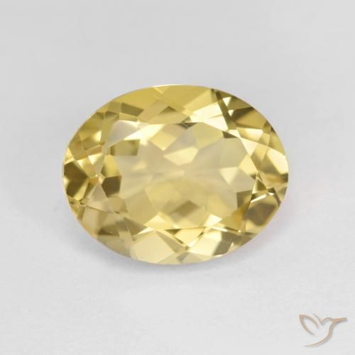 3.49ct 자연스러운 연노랑 골든 베릴, 타원형, VVS-VS