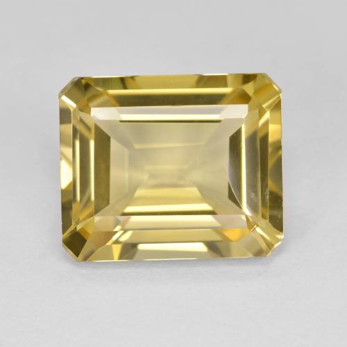 5.42캐럿 천연 라이트 골드 골든 베릴, 에메랄드 컷, 12.1×10 mm, SI