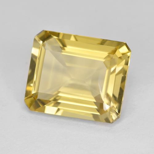 5.42캐럿 천연 라이트 골드 골든 베릴, 에메랄드 컷, 12.1×10 mm, SI