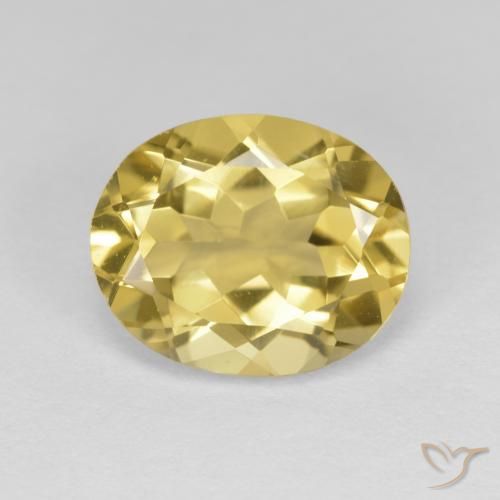 3.47캐럿 천연 그윽한 노란색 골든 베릴, 타원형 컷, 11.4×9.3 mm, VVS-VS
