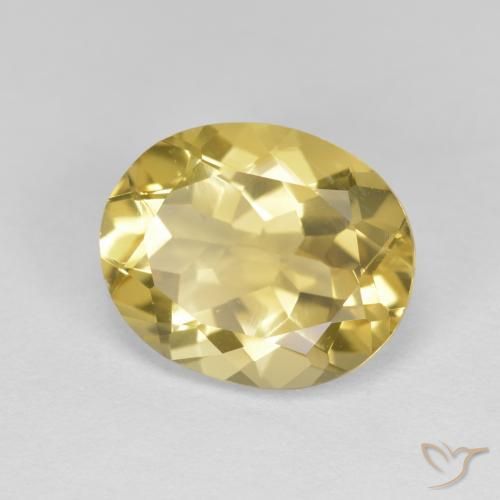 3.47캐럿 천연 그윽한 노란색 골든 베릴, 타원형 컷, 11.4×9.3 mm, VVS-VS