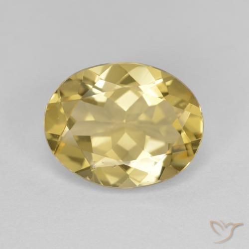 2.94ct 자연스러운 연노랑 골든 베릴, 타원형, VVS-VS