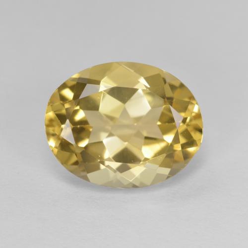 3.76캐럿 천연 라이트 옐로우 골든 베릴, 타원형 컷, 11.3×9.1 mm, VVS