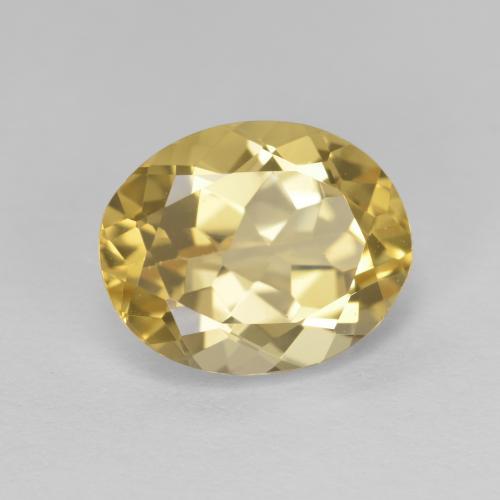 3.76캐럿 천연 라이트 옐로우 골든 베릴, 타원형 컷, 11.3×9.1 mm, VVS