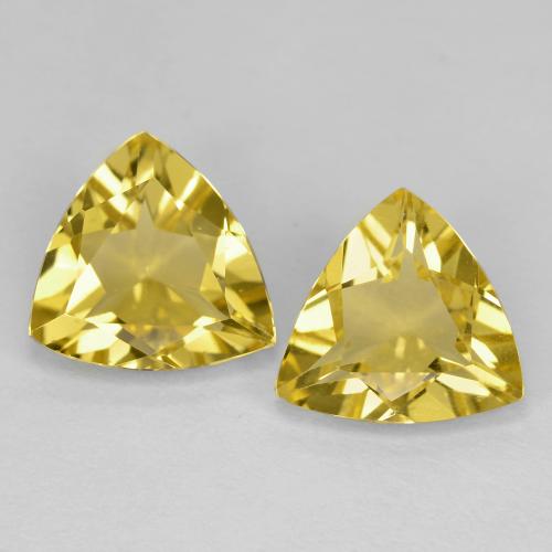 2.55캐럿 천연 황색을 띠는 금 골든 베릴 보석, 트릴리언, 8×8 mm, VVS-VS