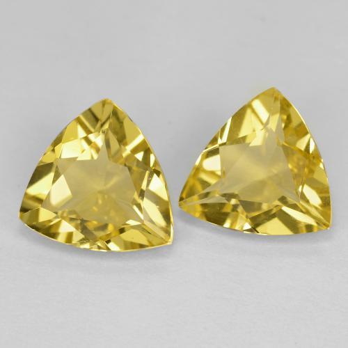 2.55캐럿 천연 황색을 띠는 금 골든 베릴 보석, 트릴리언, 8×8 mm, VVS-VS