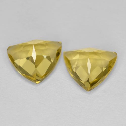 2.55캐럿 천연 황색을 띠는 금 골든 베릴 보석, 트릴리언, 8×8 mm, VVS-VS