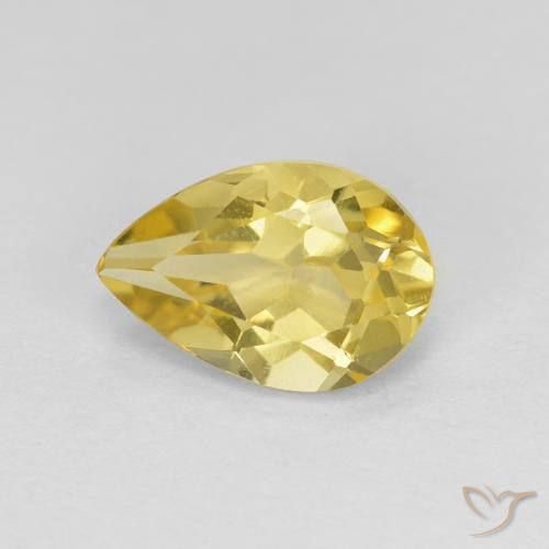 1.34ct 자연스러운 연노랑 골든 베릴, 배 모양, VVS-VS