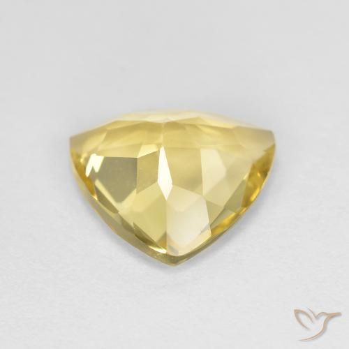 1.72캐럿 천연 디종 옐로우 골든 베릴, 트릴리언, 9.1×8.6 mm, VS