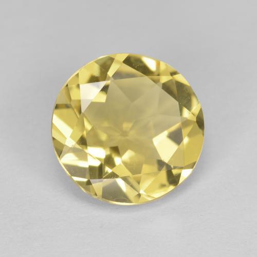 1.60캐럿 천연 라이트 골드 골든 베릴, 라운드 컷, 8.33 mm, VVS