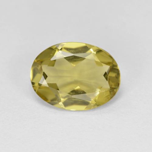 1.55캐럿 천연 옅은 노랑 골든 베릴, 타원형 컷, 9.3×7 mm, VVS