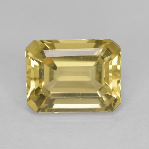 2.45캐럿 천연 라이트 골드 골든 베릴, 에메랄드 컷, 9.2×7 mm, VVS