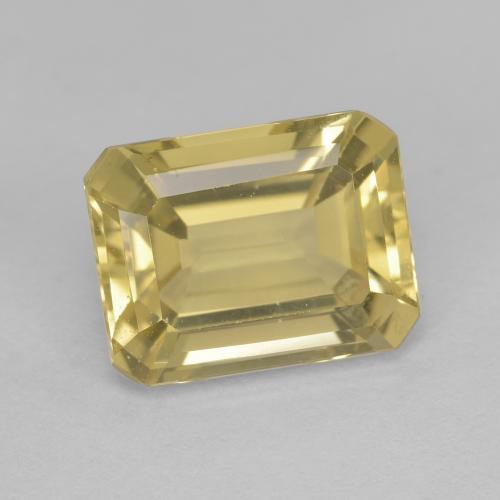 2.45캐럿 천연 라이트 골드 골든 베릴, 에메랄드 컷, 9.2×7 mm, VVS