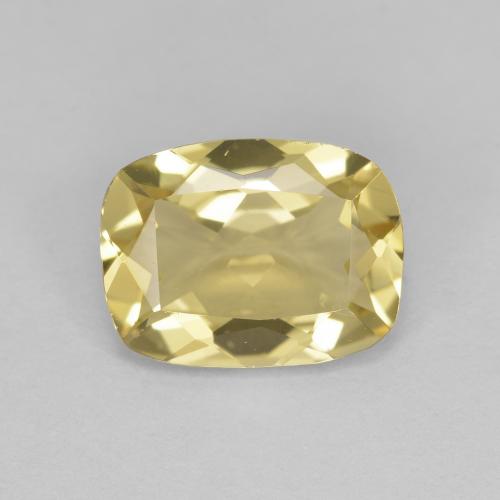1.54캐럿 천연 라이트 골드 골든 베릴, 쿠션 컷, 9×6.8 mm, VVS