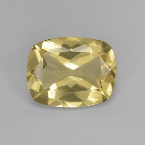 2.32캐럿 천연 라이트 옐로우 골든 베릴, 쿠션 컷, 9.9×7.8 mm, VVS