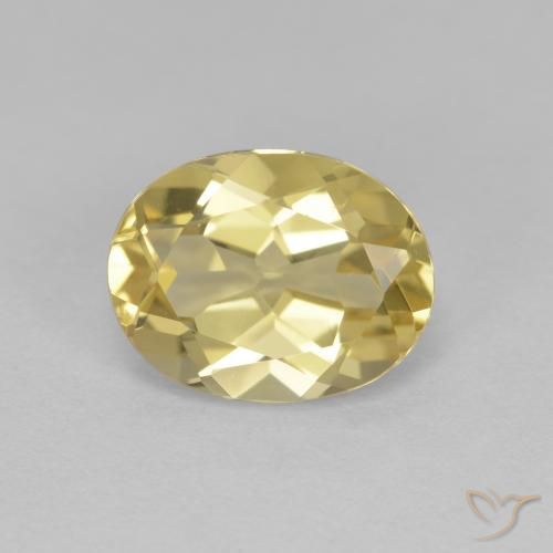 1.92ct 자연스러운 연노랑 골든 베릴, 타원형, VVS-VS